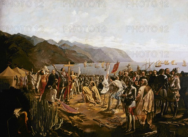 ROBAYNA Y LAZO
LLEGADA DE BETHENCOURT A LA ISLA - BENDICION  DE LA ISLA
SANTA CRUZ, MUSEO MUNICIPAL
TENERIFE