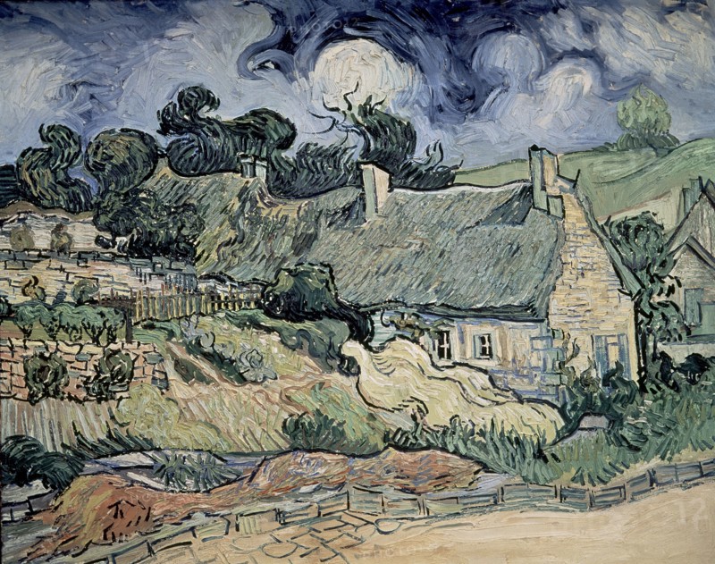 Van Gogh, Thatched Cottages at Cordeville