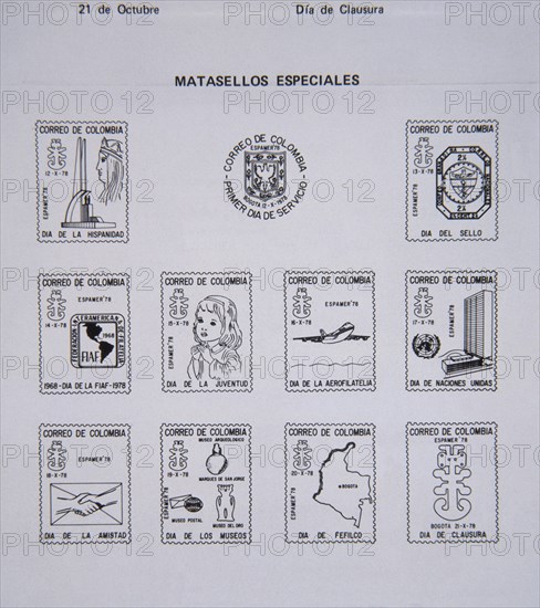 COLECCION DE MATASELLOS ESPECIALES DE COLOMBIA

This image is not downloadable. Contact us for the high res.
