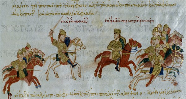 SKYLLITZES
HISTORIA MATRITENSIS-CRONICA BIZANTINA F 224
MADRID, BIBLIOTECA NACIONAL
MADRID

This image is not downloadable. Contact us for the high res.