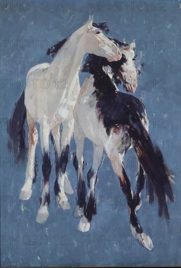 ARENYS RICARD
CABALLOS PIOS-1963-OLEO/LIENZO 116X81 CM
BARCELONA, BANCO EXTERIOR
BARCELONA