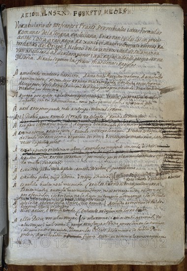 CORREA GONZALO
VOCABULARIO DE REFRANES Y FRASES POPULARES-1627-LITERATURA ESPAÑOLA DEL SIGLO DE ORO
MADRID, BIBLIOTECA NACIONAL
MADRID