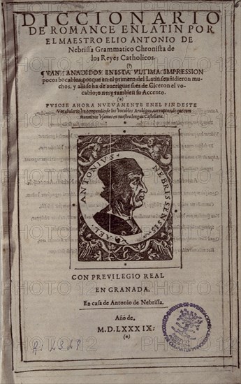 NEBRIJA ANTONIO 1441/1522
DICCIONARIO DEL ROMANCE EN LATIN
MADRID, CSIC
MADRID

This image is not downloadable. Contact us for the high res.