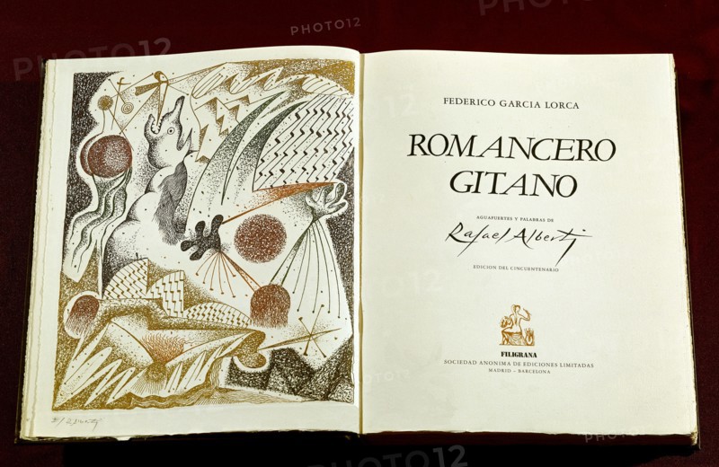 Flyleaf of 'Romancero Gitan' by Garcia Lorca