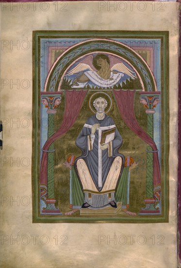 CODEX AUREUS-LIBRO DE LOS EVANGELIOS-SAN MARCOS EVANGELISTA-S XI-MINIATURA CAROLINGIA
SAN LORENZO DEL ESCORIAL, MONASTERIO-BIBLIOTECA
MADRID

This image is not downloadable. Contact us for the high res.