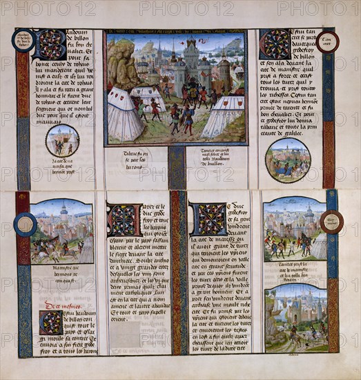 LIBRO DE LAS CRUZADAS-1º CRUZADA-GODOFREDO DE BOUILLON CONQUISTA DE CIUDADES - MANUSCRITO S XV
VIENA, BIBLIOTECA NACIONAL
AUSTRIA