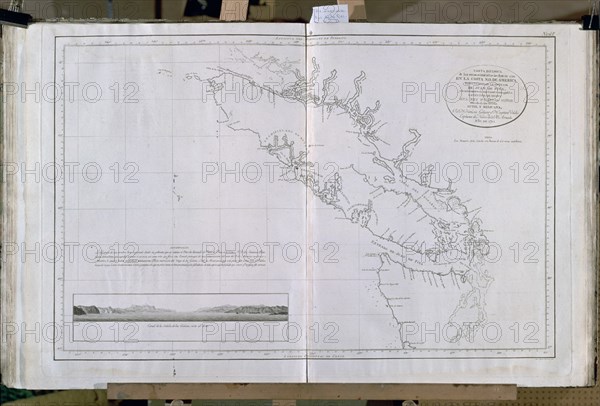 CARTA ESFERICA DE LOS RECONOCIMIENTOS HECHOS EN 1792 EN COSTA NOROESTE AMERICANA-1795
MADRID, MUSEO NAVAL
MADRID