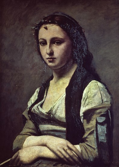 COROT CAMILE 1796/1875
LA MUJER DE LA PERLA 1863-70- REALISMO FRANCES
PARIS, MUSEO LOUVRE-INTERIOR
FRANCIA