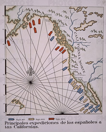PRINCIPALES EXPEDICIONES DE ESPANOLES A CALIFORNIA
MADRID, MUSEO NAVAL
MADRID