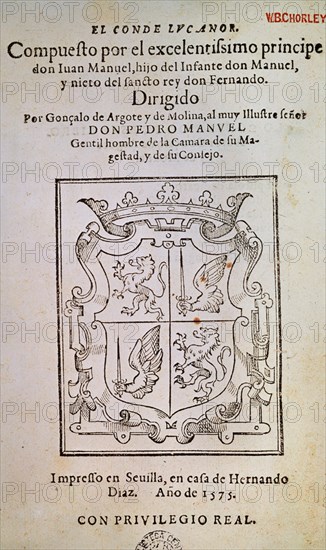 JUAN MANUEL INFANTE
EL CONDE LUCANOR-EDICION DE 1575, SEVILLA
BARCELONA, BIBLIOTECA DE CATALUÑA
BARCELONA

This image is not downloadable. Contact us for the high res.