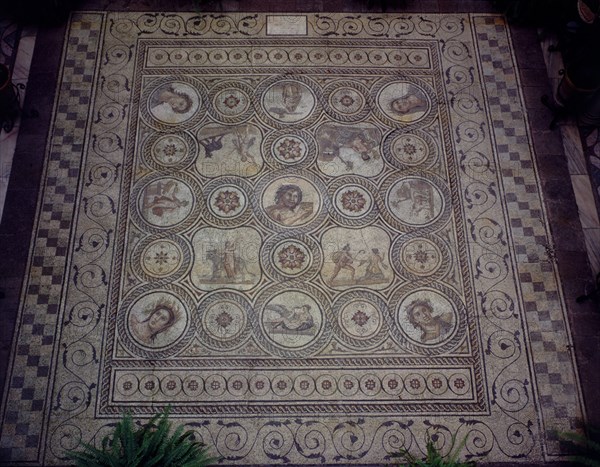 MOSAICO DEL DIOS PAN - PROCEDEN DE ITALICA -
SEVILLA, CASA CONDESA LEBRIJA
SEVILLA

This image is not downloadable. Contact us for the high res.