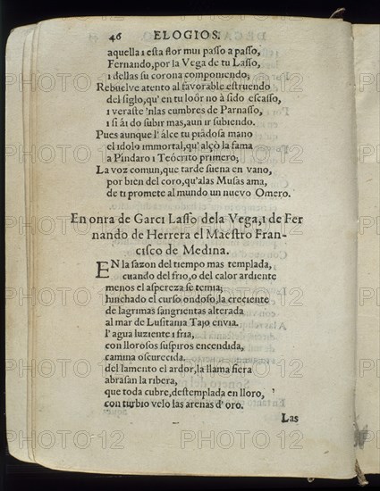 HERRERA FERNANDO 1534/97
VIDA DE GARCILASO DE LA VEGA.ELOGIOS.
MADRID, BIBLIOTECA NACIONAL
MADRID

This image is not downloadable. Contact us for the high res.