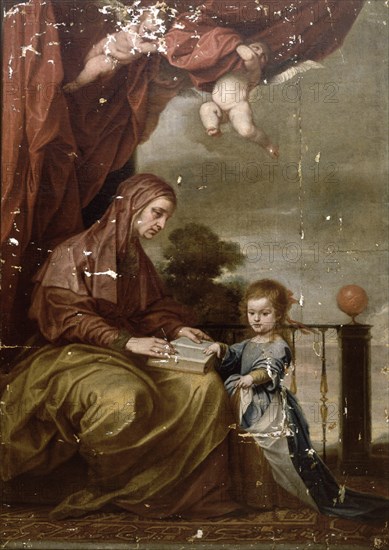 CANO ALONSO 1601/1667
STA ANA ENSEÑA A LEER A LA VIRGEN-SIN RESTAURAR-(Nº83461 RESTAURADA)- S XVII
MADRID, BANCO CENTRAL-HISPANO
MADRID