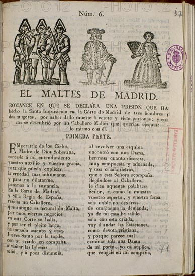 ROMANCE-EL MALTES DE MADRID
MADRID, BIBLIOTECA NACIONAL
MADRID

This image is not downloadable. Contact us for the high res.