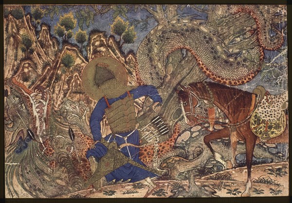 MINIATURA PERSA- BAHRAM MATA AL DRAGON
COLECCION ROGERS
EEUU

This image is not downloadable. Contact us for the high res.