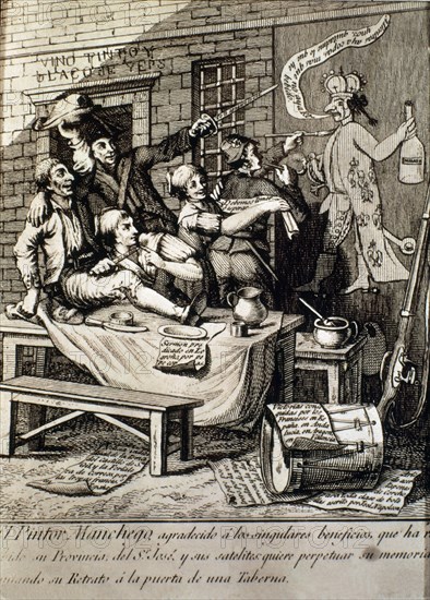 ESTAMPA SATIRICA DE JOSE BONAPARTE-GRABADO S XIX
Madrid, musée municipal