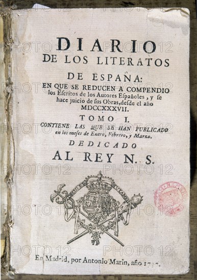 PORTADA DEL DIARIO DE LOS LITERATOS
MADRID, HEMEROTECA MUNICIPAL
MADRID
