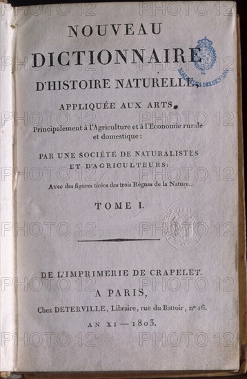 DICCIONARIO DE HISTORIA NATURAL-PARIS 1803
MADRID, SENADO-BIBLIOTECA
MADRID

This image is not downloadable. Contact us for the high res.