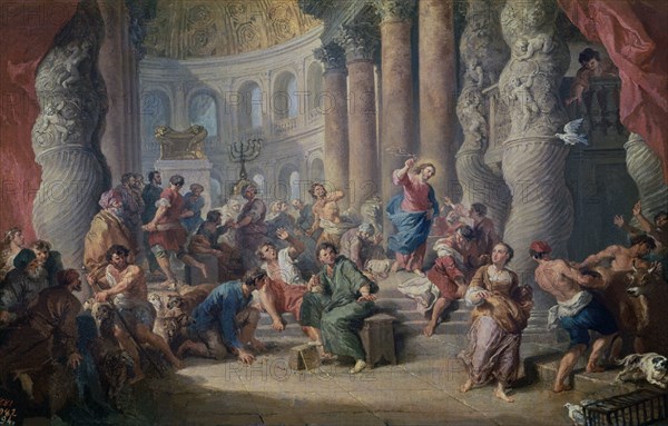PANINI GIOVANNI PAOL 1691/1765
JESUS EXPULSANDO MERCADERES DEL TEMPLO
Madrid, Museo del Prado