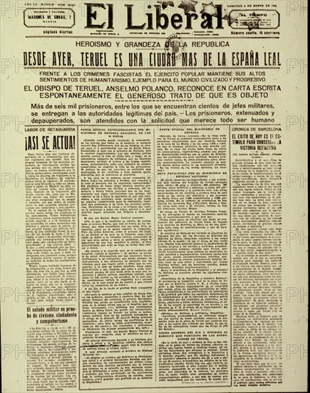 El Liberal Newspaper: Storming of Teruel by the Republic