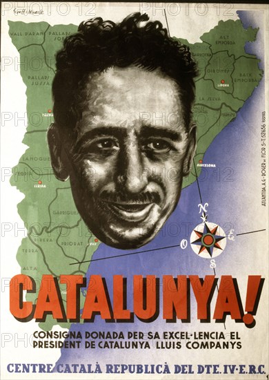 CARTEL DEL CENTRO CATALAN REPUBLICANO.MAPA DE CATALUÑA Y COMPANYS
SALAMANCA, ARCHIVO HISTORICO NACIONAL
SALAMANCA

This image is not downloadable. Contact us for the high res.
