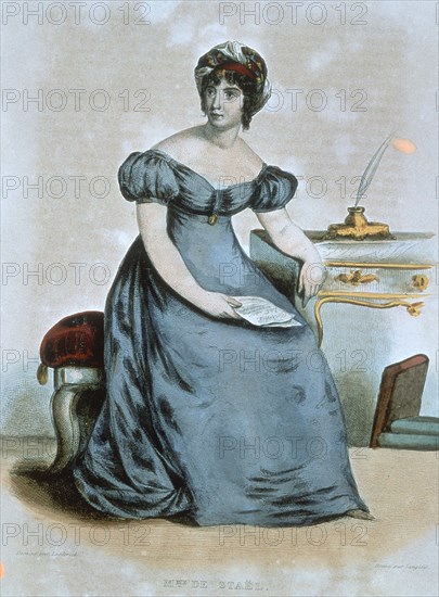 LANGLOIS
GRABADO-GERMANA NECKER (MADAME STAEL)(1766/1817)
PARIS, COLECCION PARTICULAR
FRANCIA