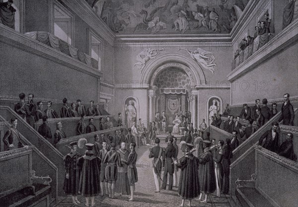 ILUST ESP/AMERIC-ESTAMENTO PROCERES 24/7/1834-MªCRISTINA ABRE 1ºLEGISLATURA CORTES ESTATUTO
MADRID, BIBLIOTECA NACIONAL PERIODICOS
MADRID

This image is not downloadable. Contact us for the high res.