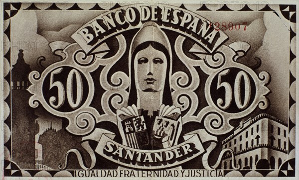 Billet émis par la Banque d'Espagne de Santander