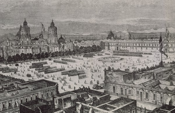 MUSEO UNIVERSAL 1858 - PLAZA MAYOR Y CATEDRAL DE MEXICO - GRABADO DEL S XIX
MADRID, BIBLIOTECA NACIONAL
MADRID