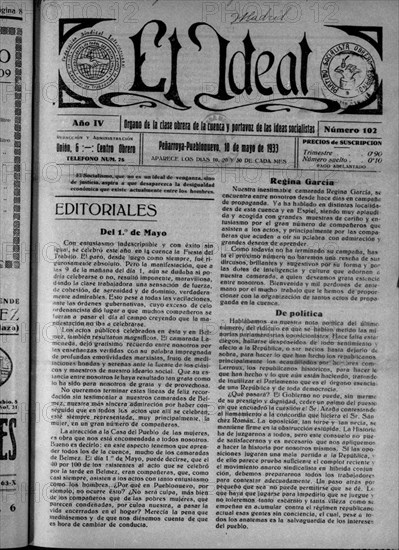 EL IDEAL 1933 PRIMERO DE MAYO
MADRID, HEMEROTECA MUNICIPAL
MADRID

This image is not downloadable. Contact us for the high res.