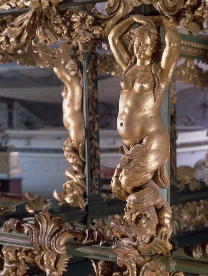 CARIATIDES DEL TEMPLETE GONDOLA VENECIANA FELIP V
ARANJUEZ, MUSEO FALUAS
MADRID