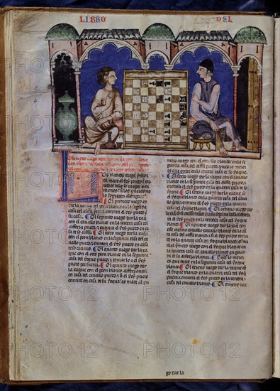 ALFONSO X EL SABIO 1221/84
LIBRO DE JUEGOS  PG 8V
SAN LORENZO DEL ESCORIAL, MONASTERIO-BIBLIOTECA
MADRID