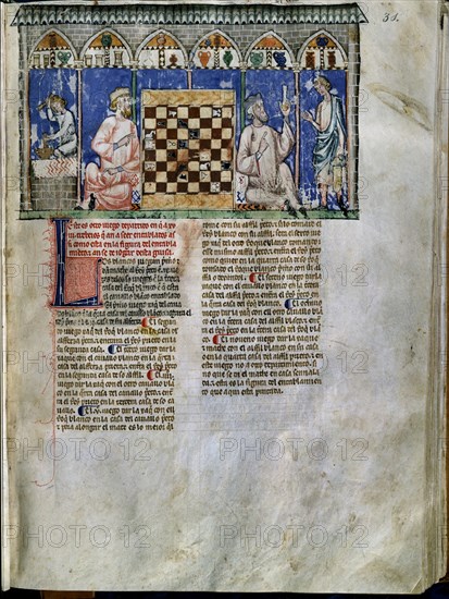 ALFONSO X EL SABIO 1221/84
LIBRO DE JUEGOS-PG 31-PARTIDA DE AJEDREZ EN UNA BOTICA
SAN LORENZO DEL ESCORIAL, MONASTERIO-BIBLIOTECA
MADRID