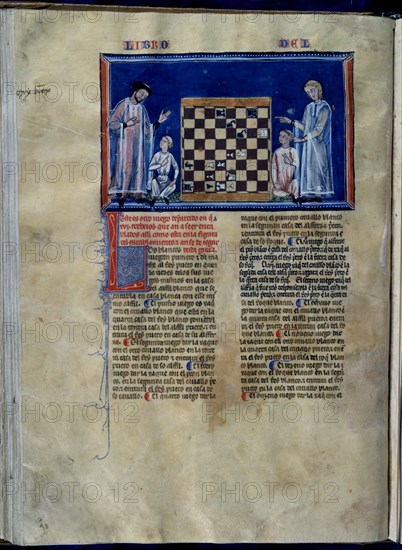 ALFONSO X EL SABIO 1221/84
LIBRO DE JUEGOS O LIBRO DE AJEDREZ DADOS Y TABLAS.  PG 115 . 1283
SAN LORENZO DEL ESCORIAL, MONASTERIO-BIBLIOTECA
MADRID

This image is not downloadable. Contact us for the high res.