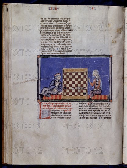 ALFONSO X EL SABIO 1221/84
LIBRO DE JUEGOS  PG 58V
SAN LORENZO DEL ESCORIAL, MONASTERIO-BIBLIOTECA
MADRID