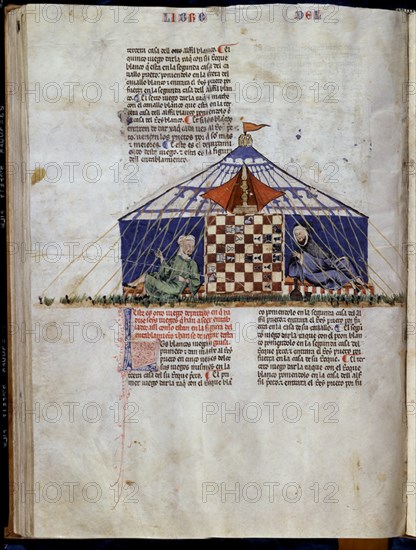 ALFONSO X EL SABIO 1221/84
LIBRO DE JUEGOS O LIBRO DE AJEDREZ DADOS Y TABLAS.  PG 62V 1283
SAN LORENZO DEL ESCORIAL, MONASTERIO-BIBLIOTECA
MADRID

This image is not downloadable. Contact us for the high res.