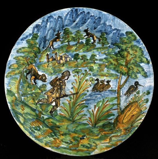 PLATO DE TALAVERA S XVII CAZADOR DE PATOS
MADRID, MUSEO ARQUEOLOGICO NACIONAL
MADRID