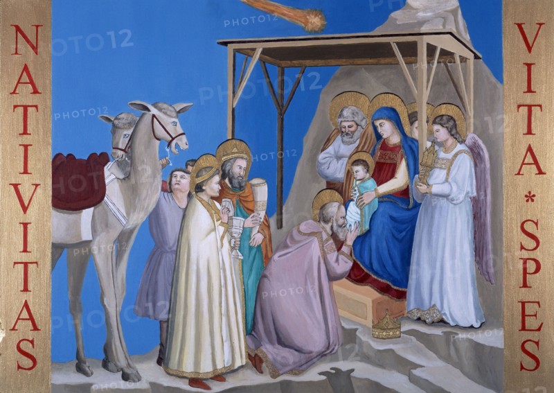 REVIEJO TOMAS
EPIFANIA 1998-(PARTIENDO DEL CUADRO DE GIOTTO)
MADRID, COLECCION PARTICULAR
MADRID
