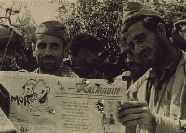 Al Ataque Newspaper Read in the Trenches and Full of Holes Due to Bullets