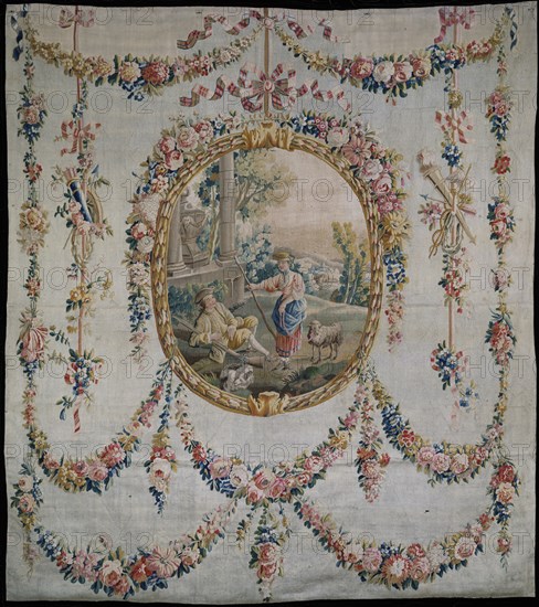 TAPIZ GOBELINO-PASTORA Y CAZADOR
MADRID, COLECCION DUQUESA MONTELLANO
MADRID