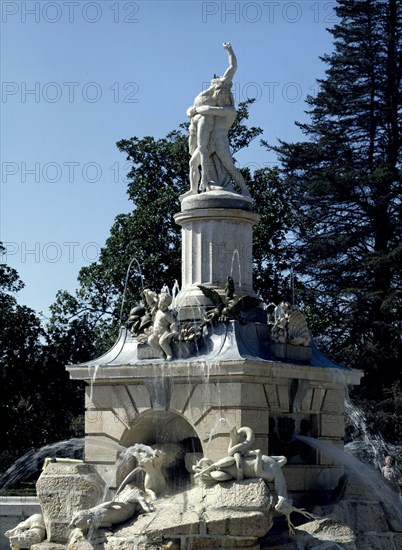 Gonzalez Velázquez, Fountain of Hercules and Anteus in the bed gardens
