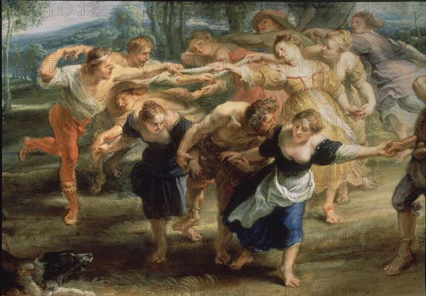 Rubens, Peasants dancing - Left detail