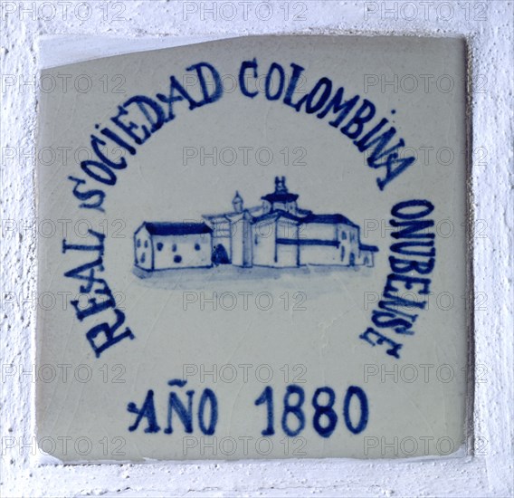 AZULEJO DE LA REAL SOCIEDAD COLOMBINA ONUBENSE 1880
RABIDA LA, MONASTERIO
HUELVA

This image is not downloadable. Contact us for the high res.