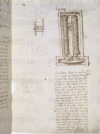 VINCI LEONARDO 1452/1519
PAGINA Y DETALLE DE DISENO DE SU CODICE
MADRID, BIBLIOTECA NACIONAL
MADRID

This image is not downloadable. Contact us for the high res.
