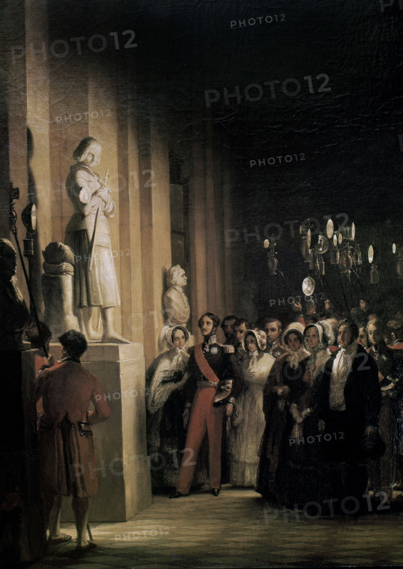 Vinchon, King Louis-Philippe and the famille d'Orleans visiting the Joan of Arc statue