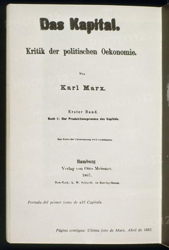 Première page du Capital, de Karl Marx