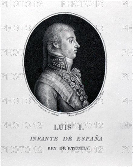 CARNICERO ANTONIO 1748/1814
LUIS I INFANTE DE ESPAÑA- REY DE ETRURIA - GRABADO DE JUAN BRUNETTI EN 1803
MADRID, MUSEO ROMANTICO
MADRID