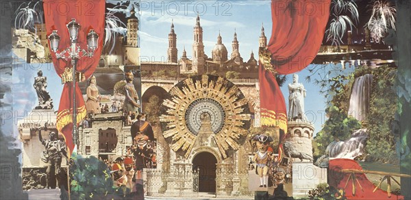 COLLAGE (ZARAGOZA) PARA UTILIZARLO COMO FONDO EN TEATRO