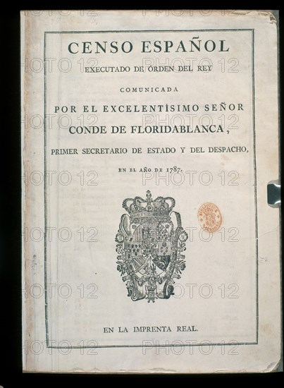 FLORIDABLANCA
CENSO ESPANOL DE 1787 DEL CD FLORIADABLANCA
MADRID, BIBLIOTECA NACIONAL PISOS
MADRID

This image is not downloadable. Contact us for the high res.
