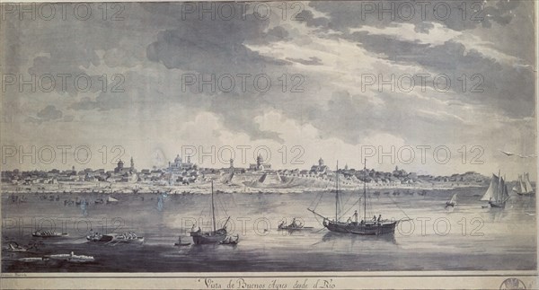 BRAMBILA FERNANDO 1763/1834
BUENOS AIRES DESDE EL RIO DE LA PLATA - S XVIII
MADRID, MUSEO NAVAL
MADRID